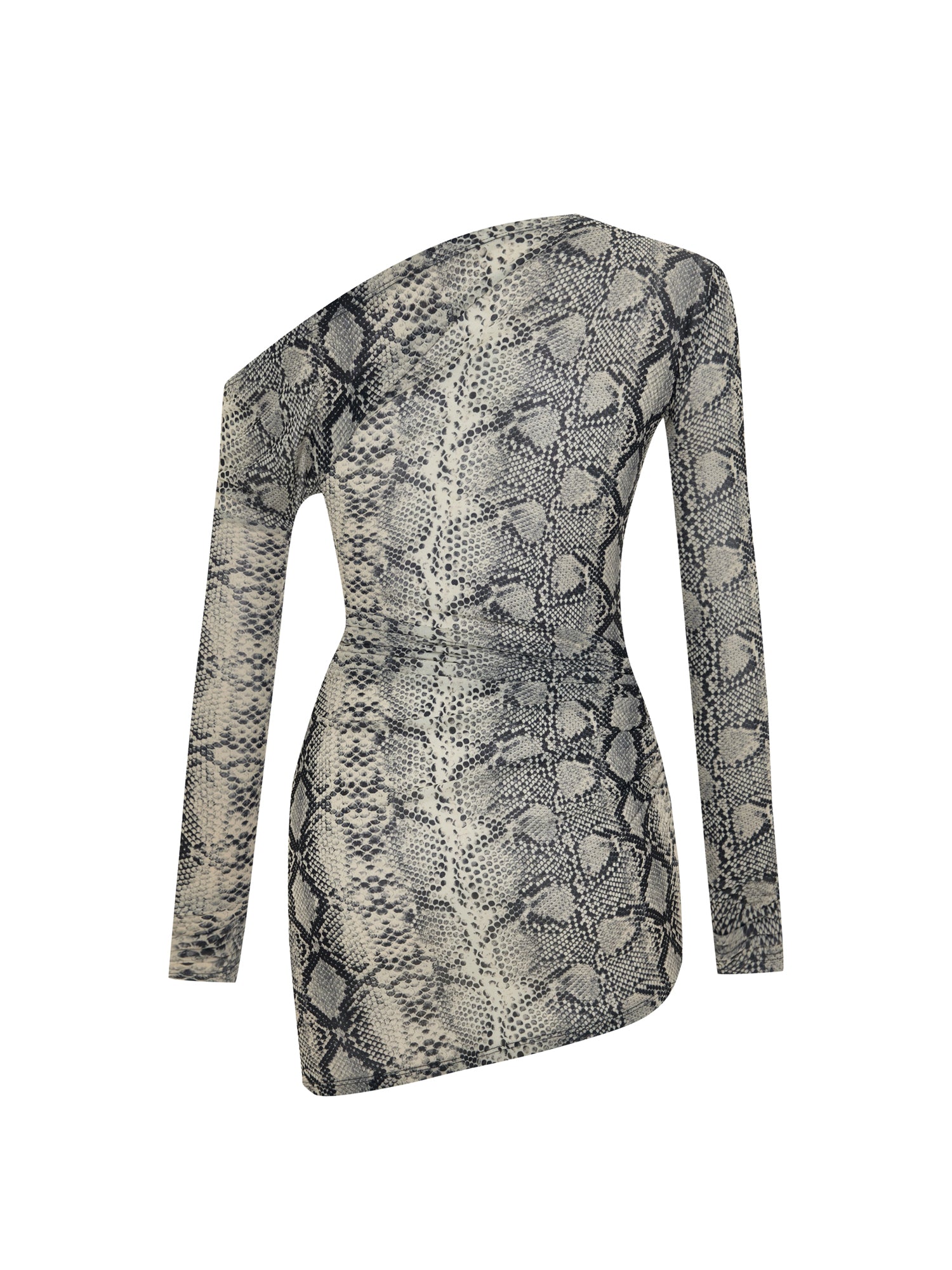 Off-shoulder Snake-print Blouse